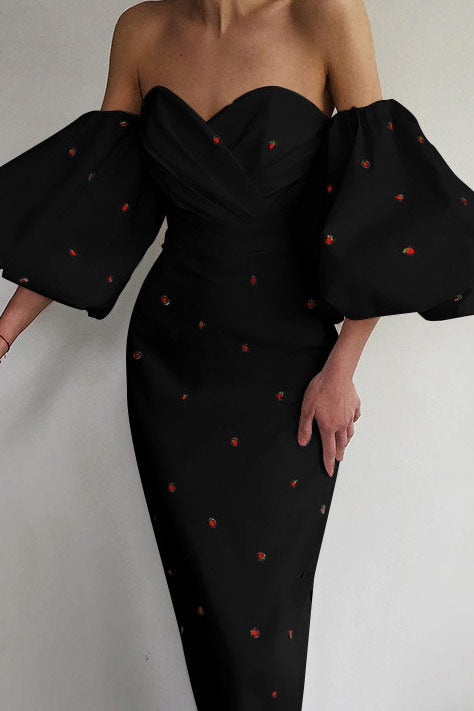 Chic Black Off Shoulder Party Dress - Fashionpara