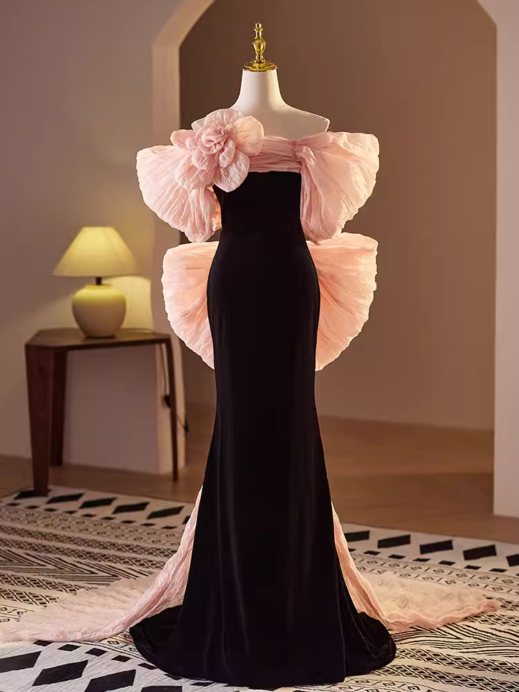 Sexy Mermaid Long Pink Prom Dress