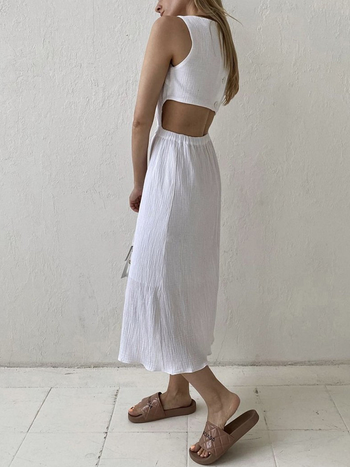 Cotton Holiday Cut Trendy Out Long Dress