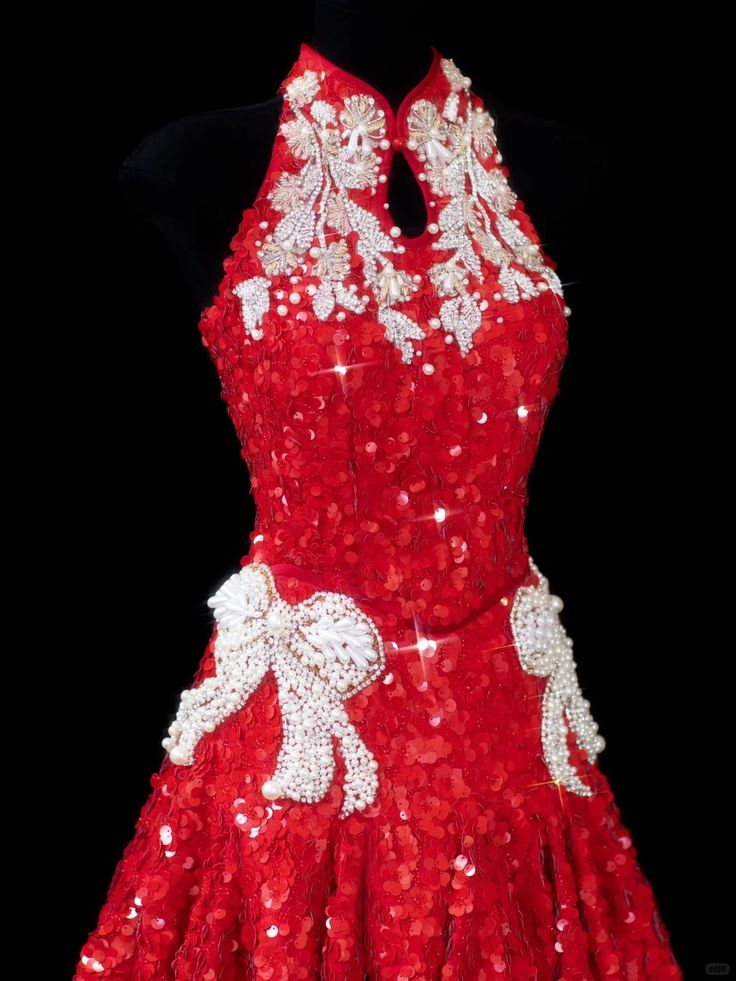 Pretty Red Sequin Beaded A Line Short Graduation Homecoming Dress 18th Birthday Outfits D440