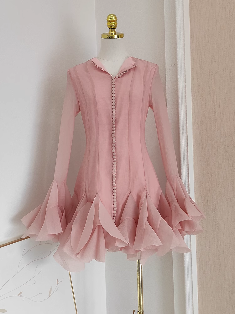 Cute Sheath Scoop Neckline Pink Long Sleeves Short Homecoming Dresses Birthday Outfits