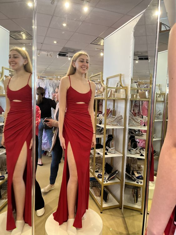 Elegant Sheath Evening Dress With Split Winter Dance Dress Y6389 - VelvetHem