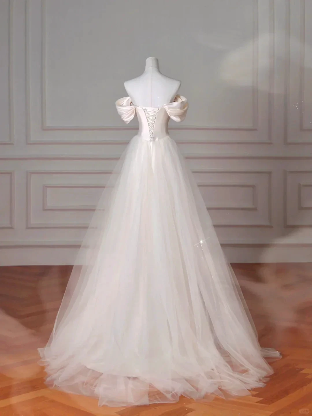 Elegant White off The Shoulder Satin Beaded Mermaid Evening Dress,Formal Prom Dress Wedding Dress (ZD13757)