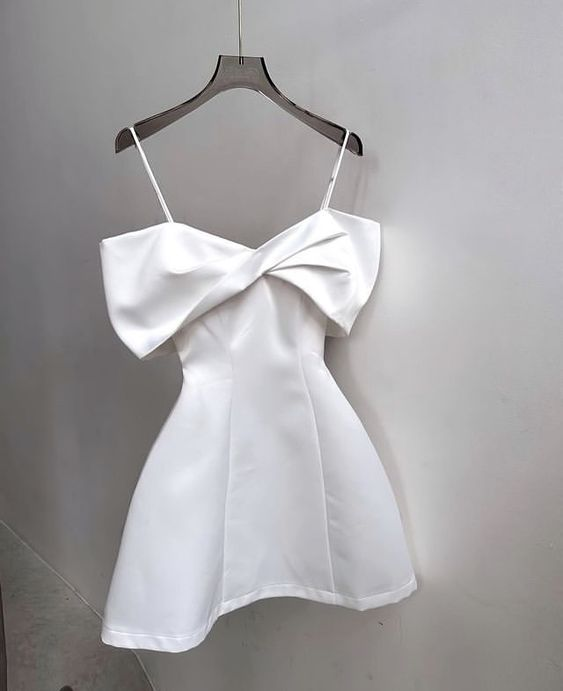 A-Line White Homecoming Dress White Birthday Party Dress - FashionDia
