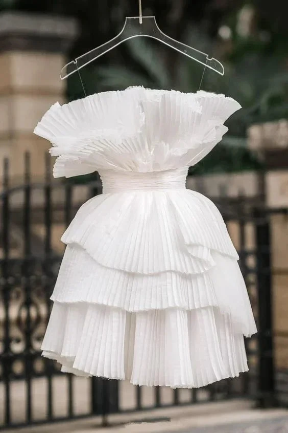 White Short Party Dress Homecoming Dress (ZD12310)