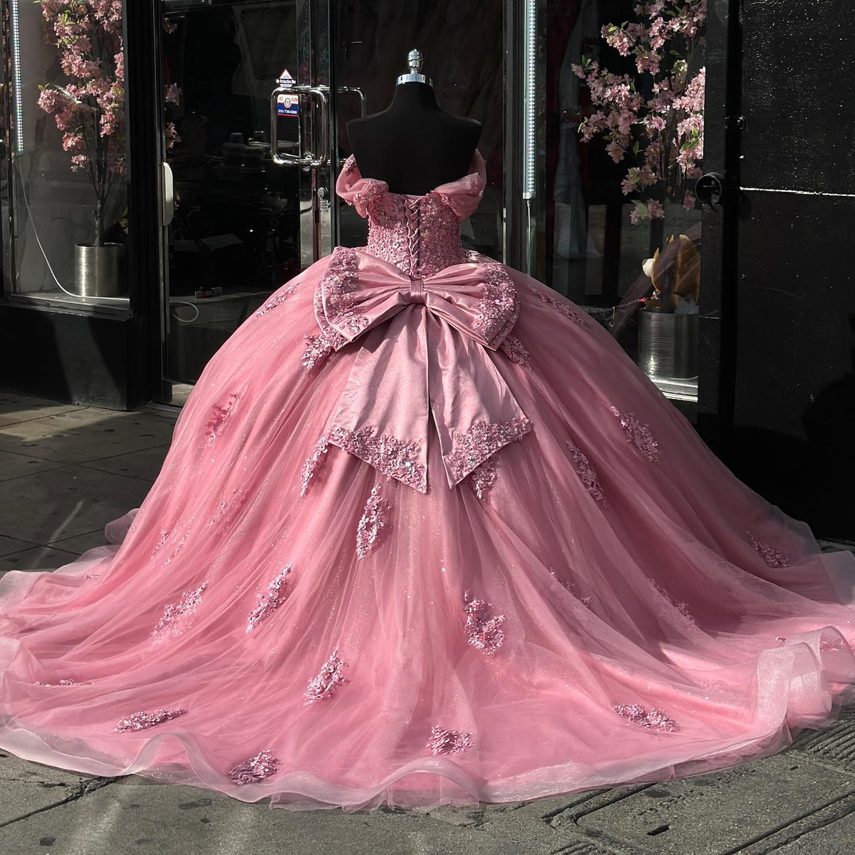 Ball Gown Off Shoulder Sleeveless Appliques Pleates Glitter Pink Tulle Quinceanera Dress Birthday Party Dress For Sweet 16