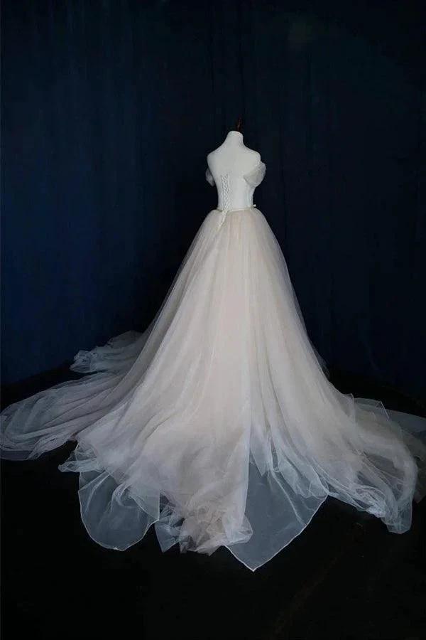 Ball Gown Tulle Sweetheart Lace up  Bowknot Wedding Dresses (ZD15481)