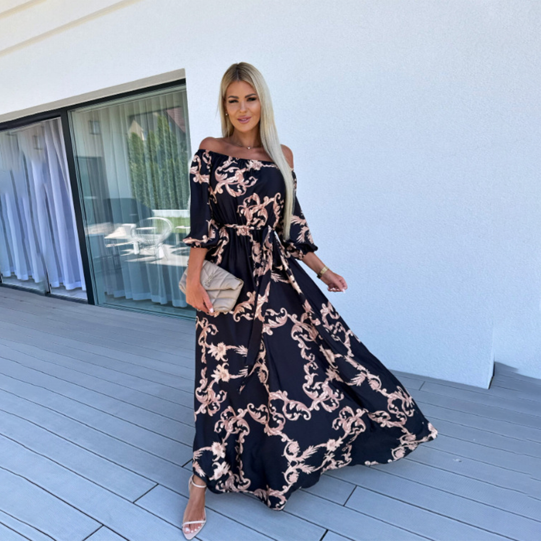 Ourania Off Shoulder Maxi Dress for Women Minimalist Chic Style