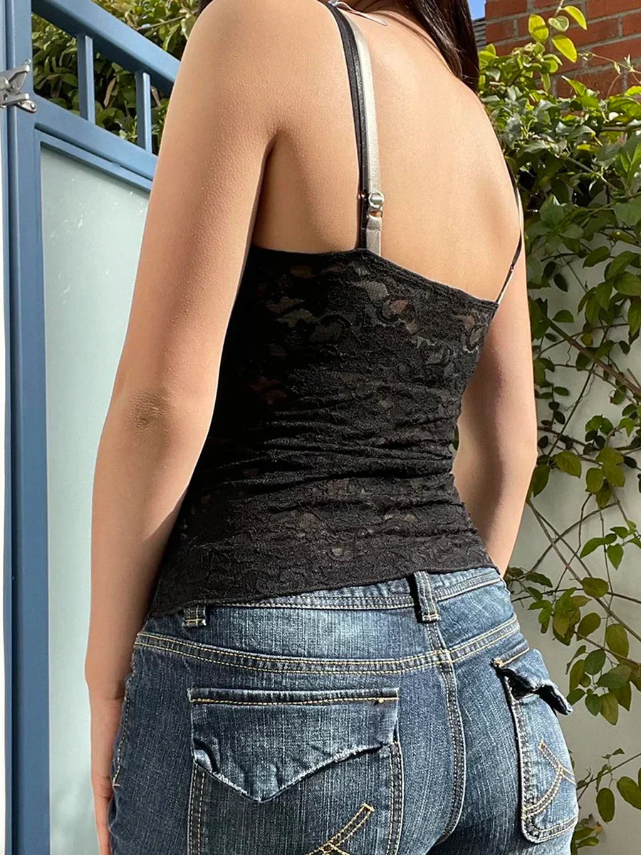 Aesthetic 2000s Sleeveless VNeck Tank Top