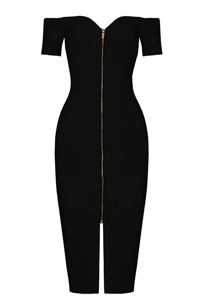 Yellow Sexy Bandage Slit Prom Dress With Short Sleeves - Fashionpara