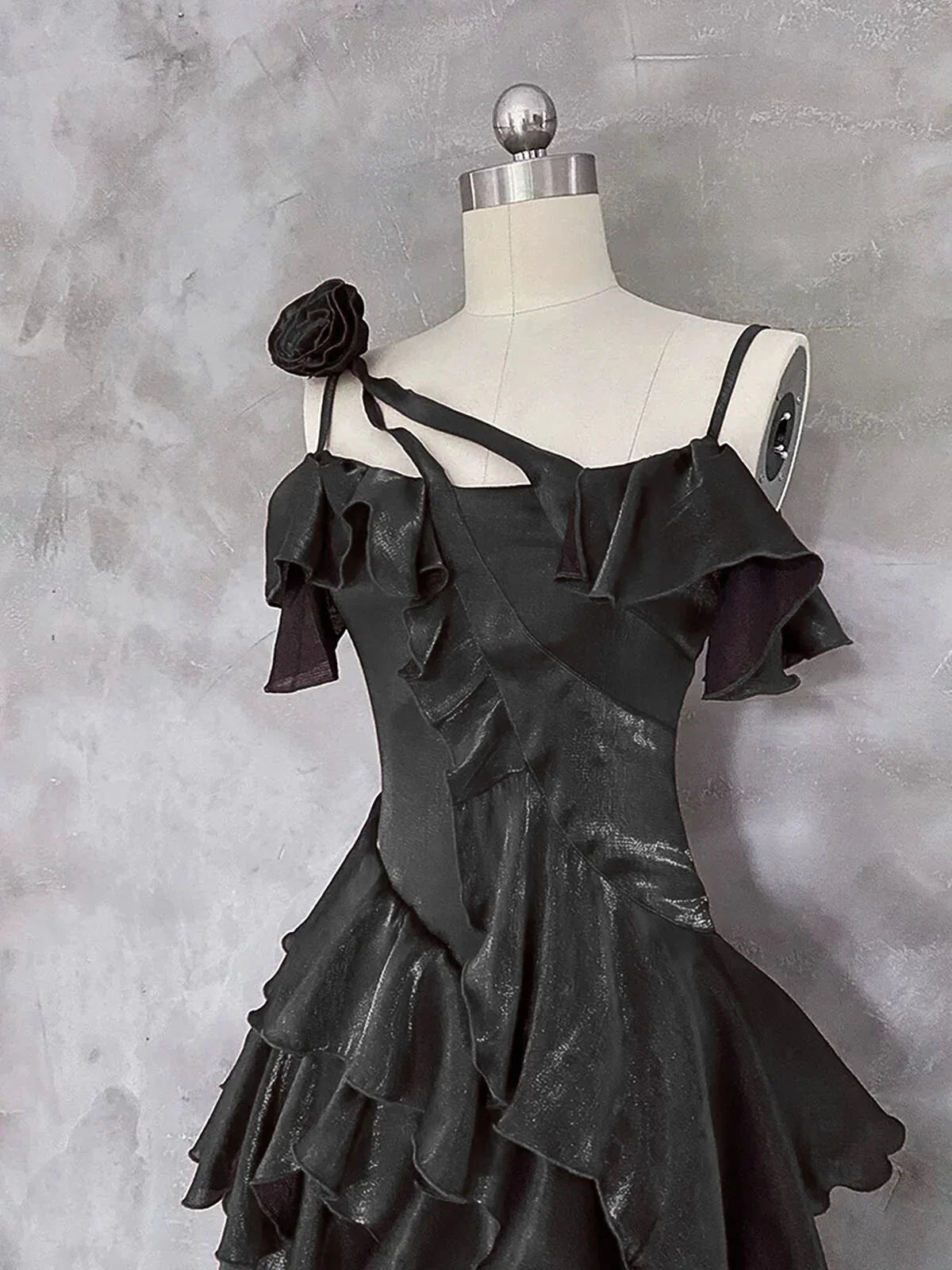 Black High-Low Party Dress Prom Dress Black Chic Formal Dress
