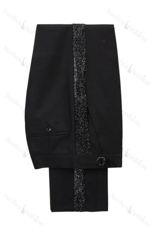 Blue Peaked Lapel Double Breasted Slim Fit Prom Suit for Men