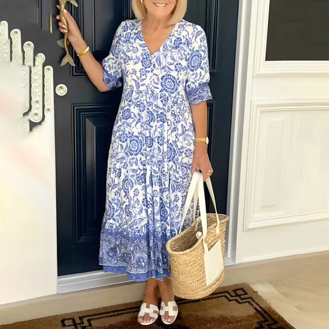Nikita Elegant V-neck Dress for Women Feminine Flowy Style