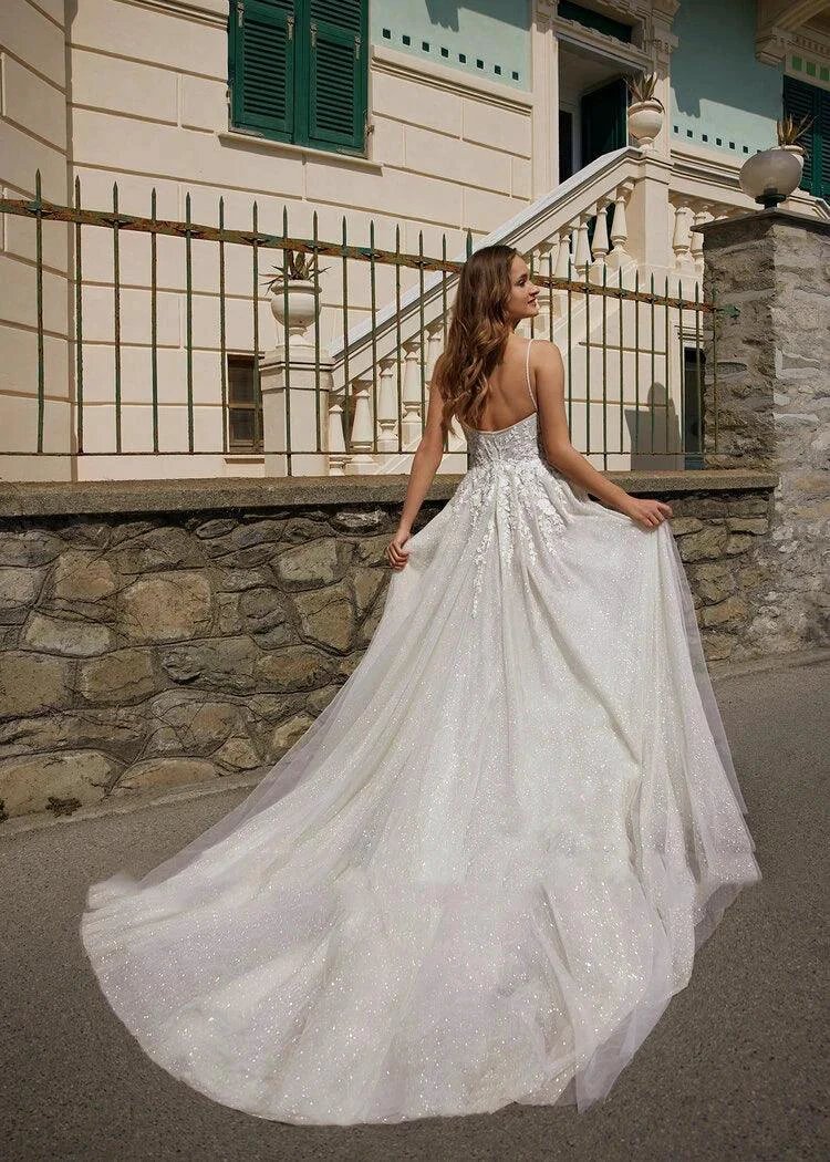 Bohemian Wedding Dresses Women's Sexy Sweetheart Sleeveless A-line Princess Bridal Gowns Lace Applique Side Split свадебное (ZD14186)
