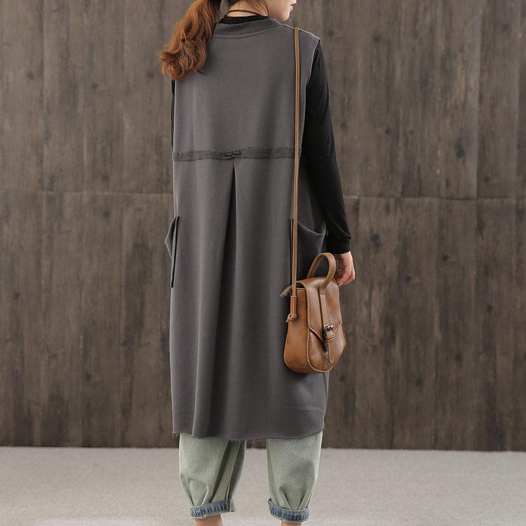 Bohemian gray tunics for women v neck patchwork Maxi Dress