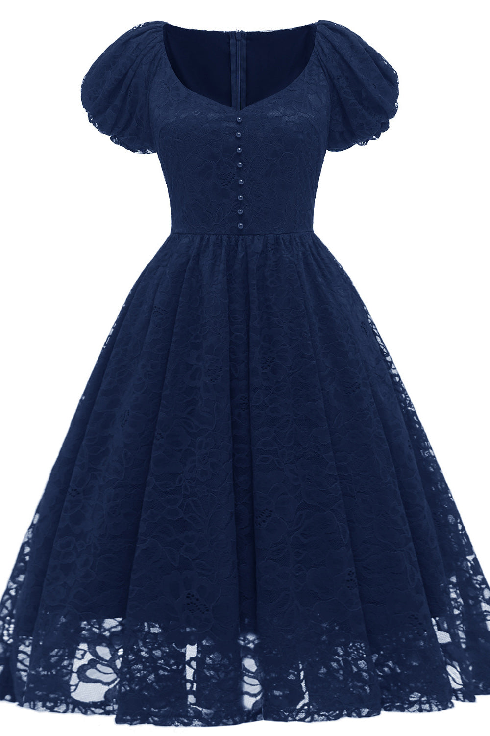 Burgundy Lace A-Line Party Homecoming Dresses - Fashionpara