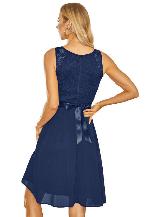 Burgundy Sleeveless A-Line Bridesmaid Party Dress - Fashionpara