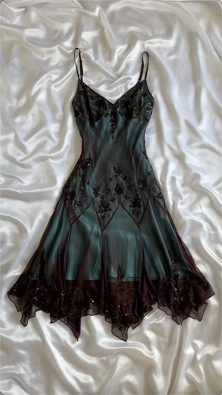 Modest Sheath Spaghetti Straps Chiffon Prom Dresses Evening Dress With Beads