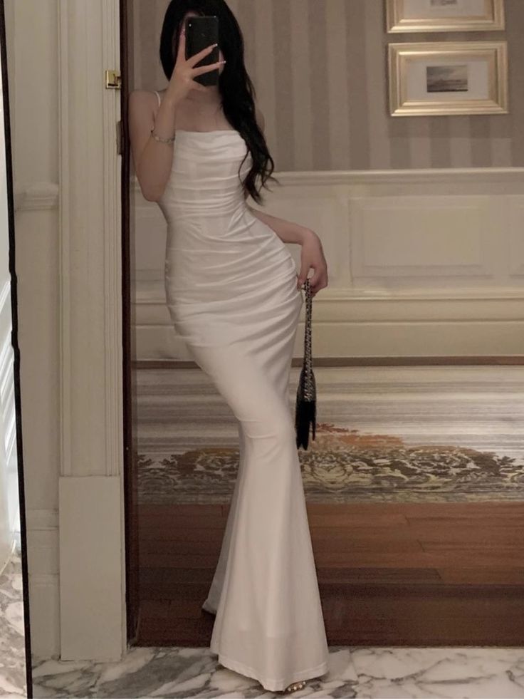 Sexy Bodycon Mermaid Long Prom Dresses Strap Evening Party Dress - View 2 | FashionDia