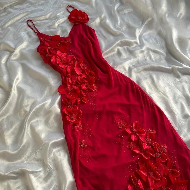 Sexy Sheath Spaghetti Straps Sleeveless Red Chiffon Prom Dresses Evening Gowns