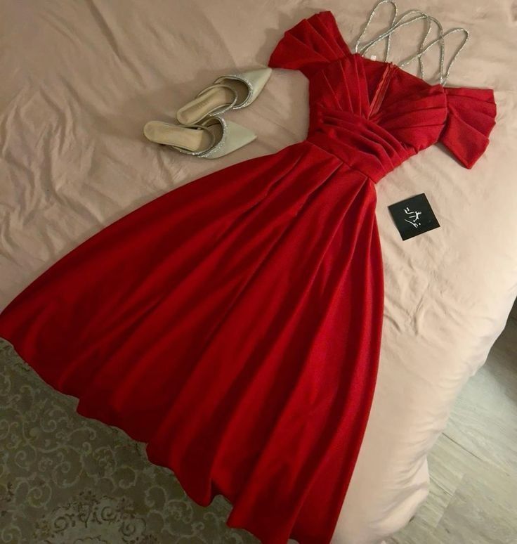 18th Birthday A-Line Spaghetti Straps Red Homecoming Dresses Knee Length Party Dress - FashionDia