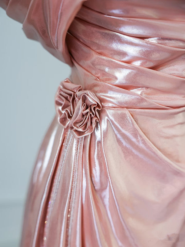 Sexy A Line Off The Shoulder Sequin Pink Long Prom Dresses Evening Gowns