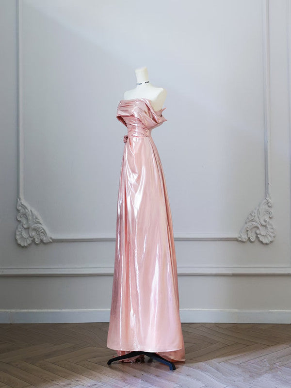 Sexy A Line Off The Shoulder Sequin Pink Long Prom Dresses Evening Gowns