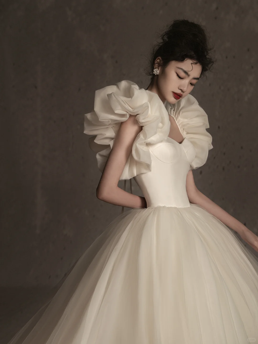 Unique Ball Gown Sweetheart Satin Tulle Long Wedding Dresses - View 5 | FashionDia