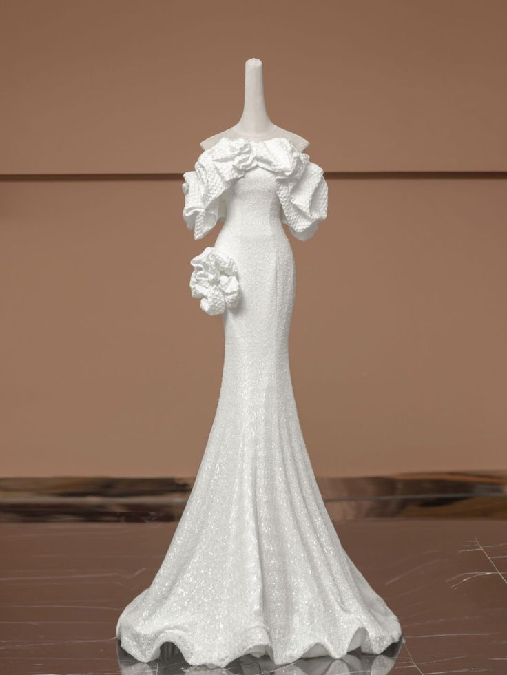 Elegant Mermaid Off The Shoulder Satin Long Wedding Dresses