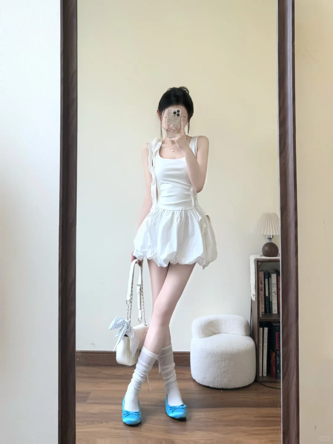 Cute White A-Line Square Satin Short Homecoming Dress 18th Birthday Outfits - FashionDia
