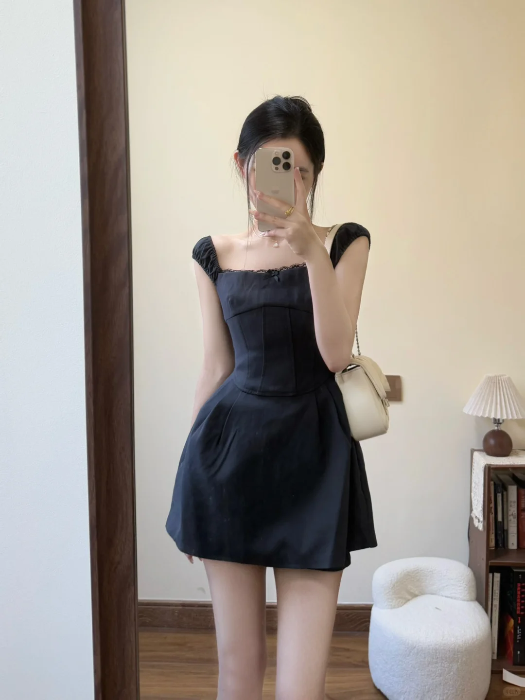 Black A-Line Off-the-Shoulder Satin Short Homecoming Dress 16th Birthday Outfits - FashionDia
