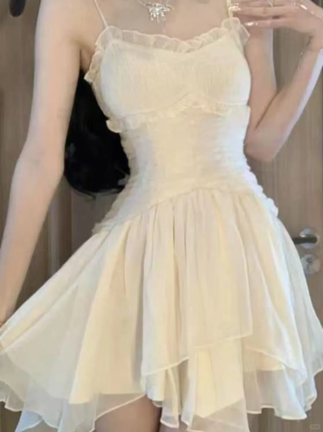 Cute A-Line Spaghetti Straps Chiffon Short Homecoming Dress 16th Birthday Outfits - FashionDia