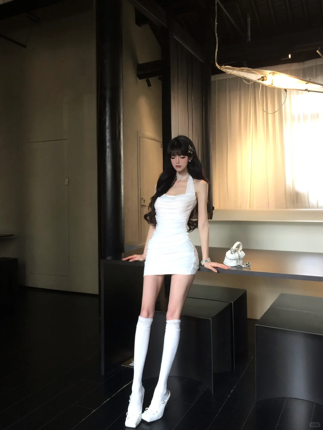 Charming 21th Mermaid Halter White Chiffon Short Homecoming Dress Birthday Outfits - View 4 | FashionDia