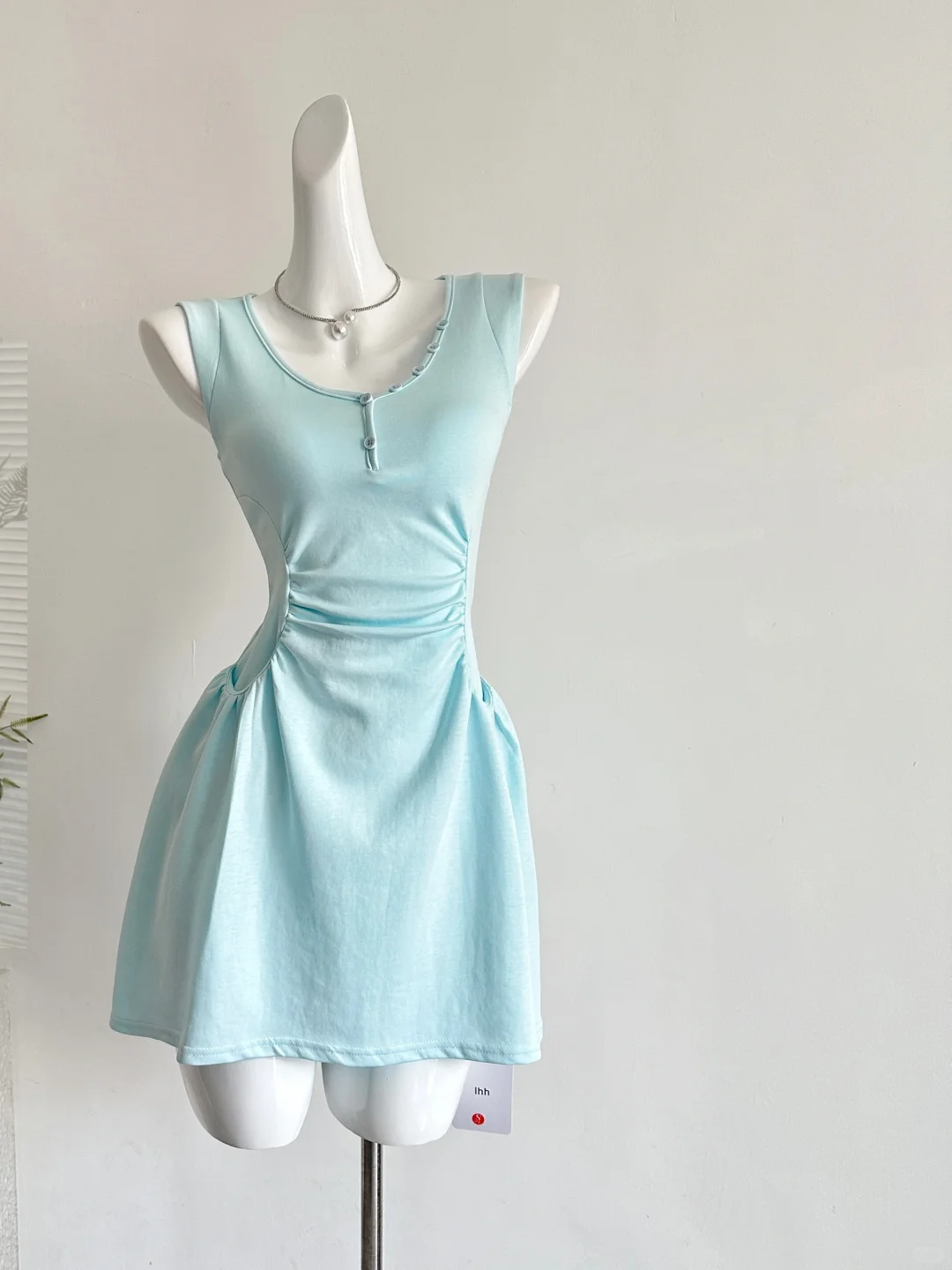Chic 18th A-Line U Neck Satin Short Homecoming Dress Birthday Outfits - FashionDia