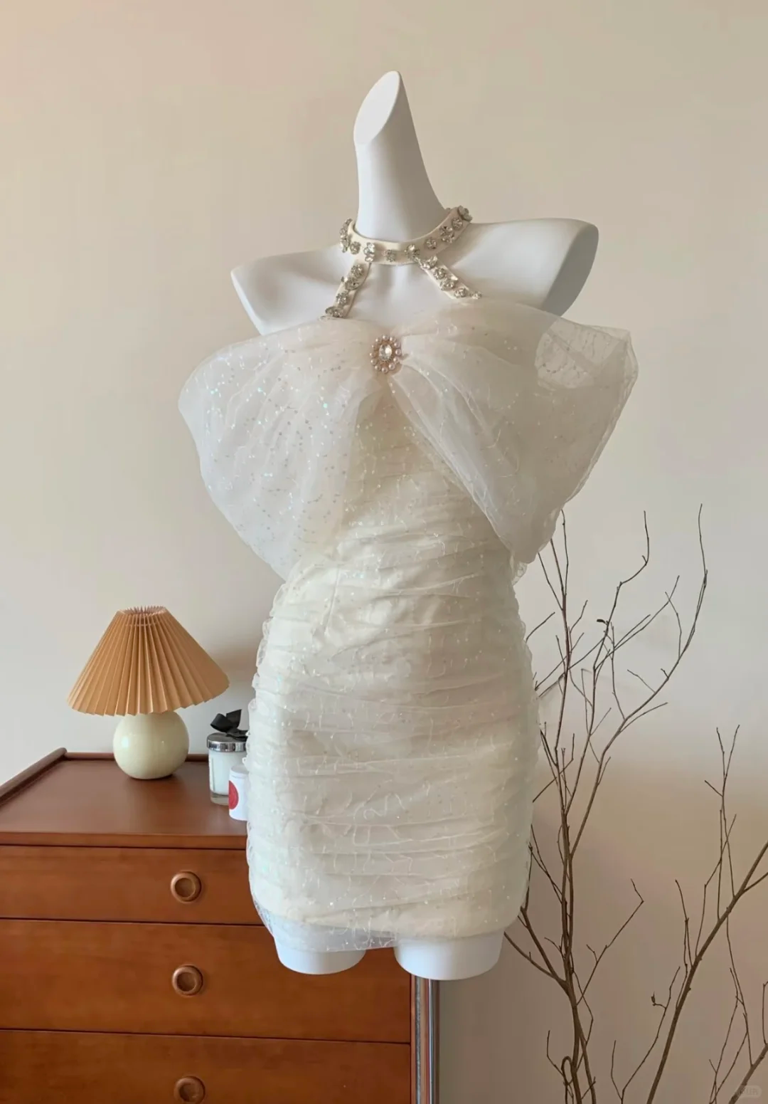 Impress Mermaid Halter Tulle Sequin Beads Short Homecoming Dress 20th Birthday Outfits - FashionDia