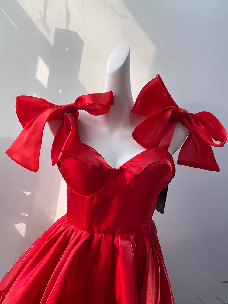 Simple A-Line Spaghetti Straps Short Birthday Dress Red Homecoming Dresses - View 2 | FashionDia