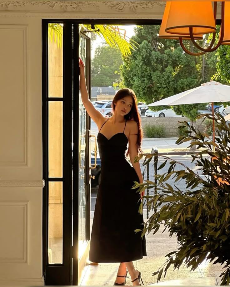 Elegant A-Line Halter Black Satin Long Prom Dresses Formal Dress - FashionDia