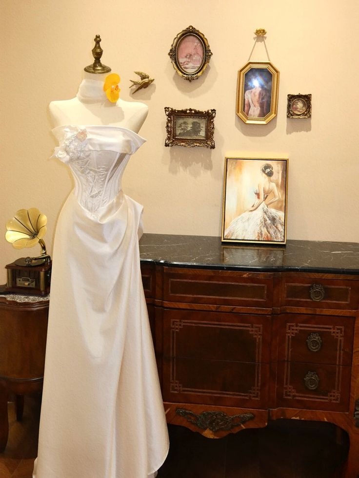 Style Classy Mermaid Strapless Satin Applique Long Prom Dress,Wedding Dress,Formal Dress