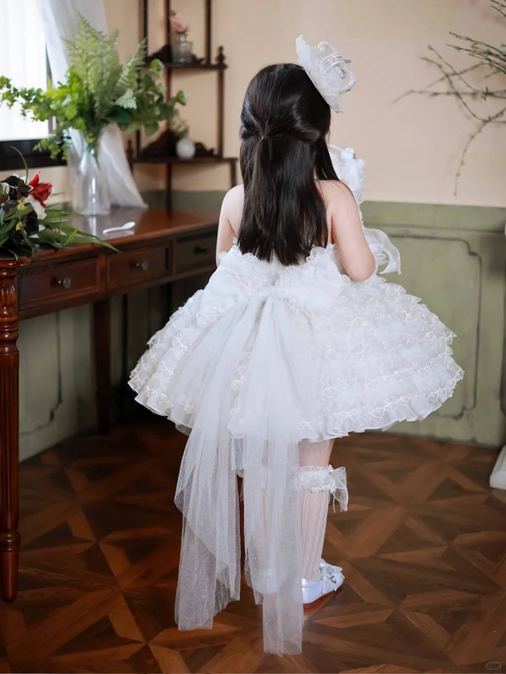 Cute Ball Gown Halter Tulle Flower Girl Dress - View 9 | FashionDia