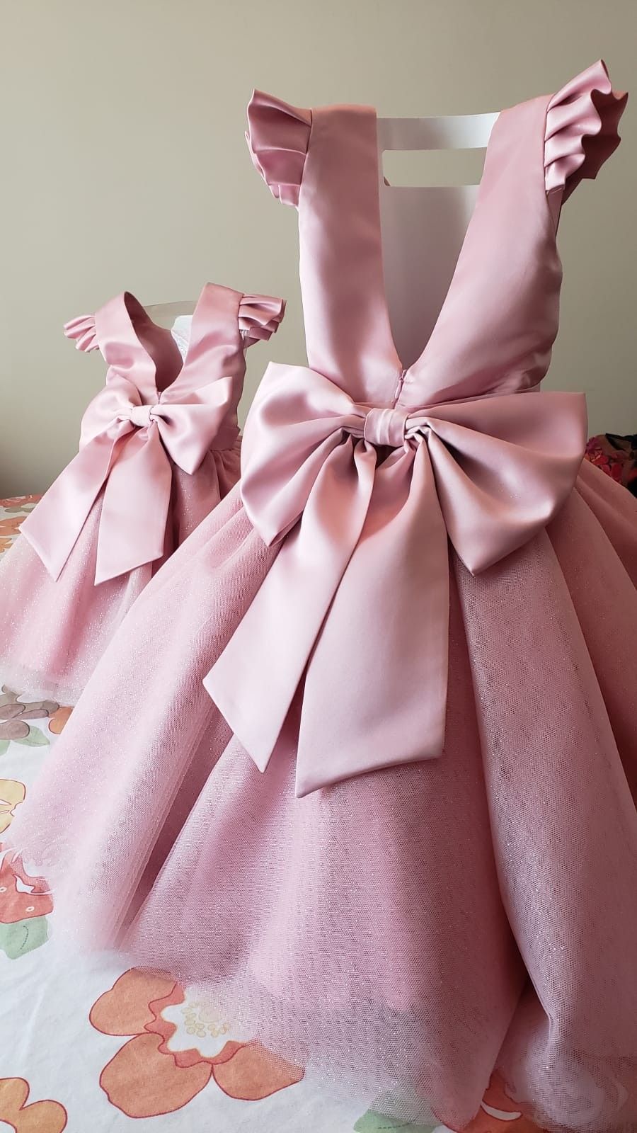 Pretty Cute A-Line Satin Tulle Back With Bow Flower Girl Dress - View 2 | FashionDia