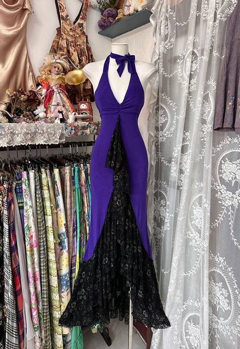 Sexy Mermaid Halter Satin Lace Without Sleeves Long Prom Dress, Evening Dress - FashionDia
