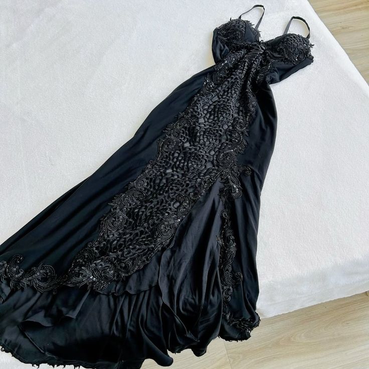 Charming Mermaid Spaghetti Straps Chiffon Lace Without Sleeves Long Prom Dress, Evening Dress - FashionDia