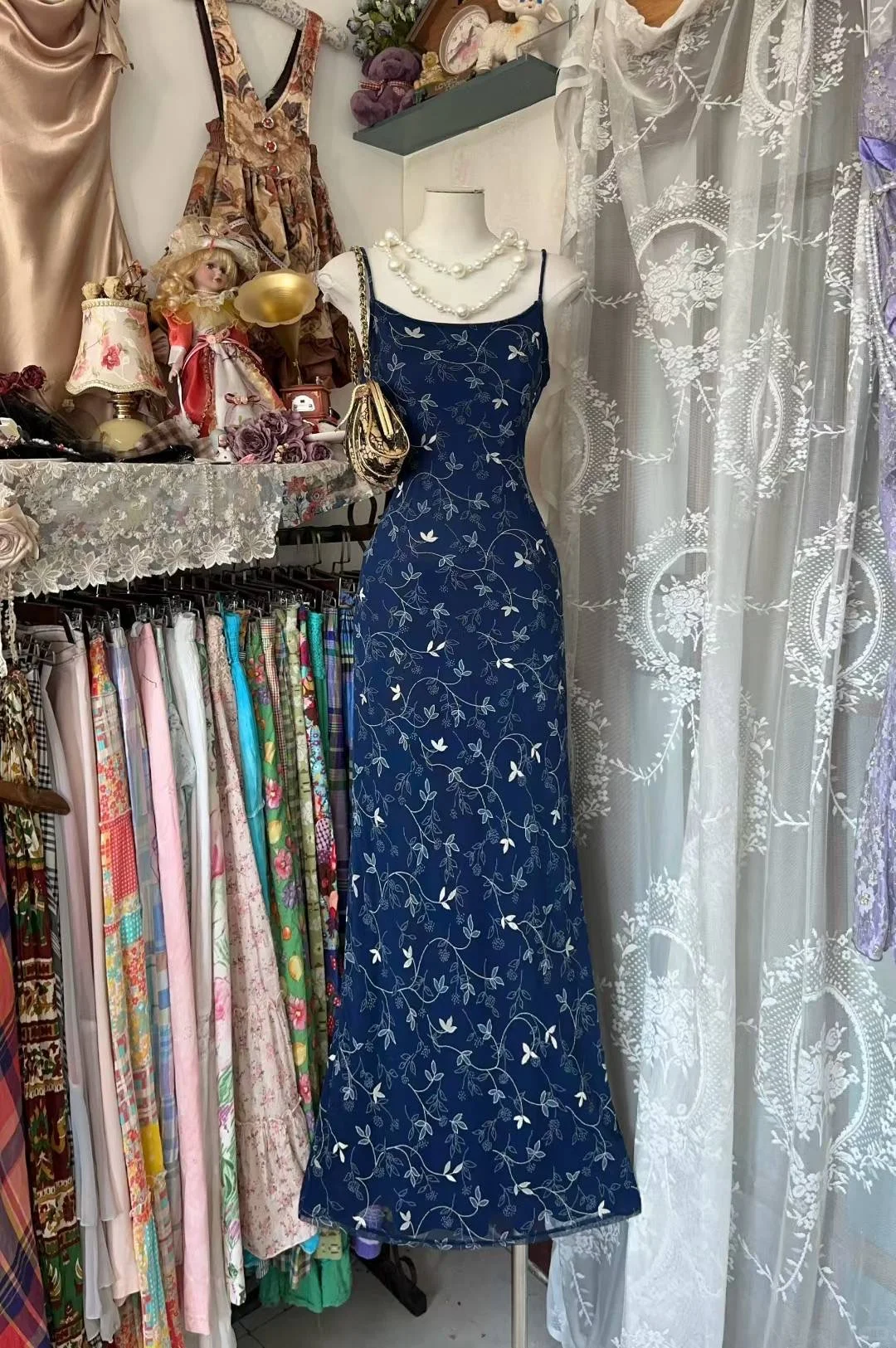 Charming Mermaid Spaghetti Straps Chiffon Lace Without Sleeves Long Prom Dress, Evening Dress - FashionDia