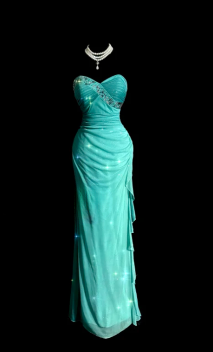 Chic Gradient Mermaid Sweetheart Chiffon Sequin Without Sleeves Long Prom Dress, Evening Dress - FashionDia