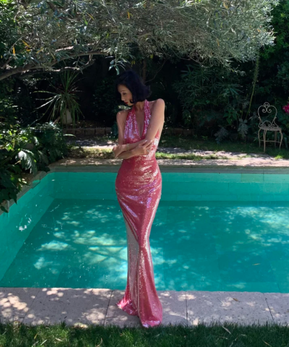 Glitter Mermaid Halter Sequin Backless Without Sleeves Long Prom Dress, Evening Dress - View 3 | FashionDia