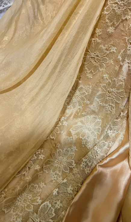 Gorgeous Mermaid Spaghetti Straps Chiffon Lace Beaded Without Sleeves Long Prom Dress, Evening Dress - View 3 | FashionDia