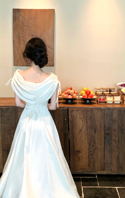 Princess A-Line Off-the-Shoulder Satin Long Prom Dress, Evening Dress - View 2 | FashionDia