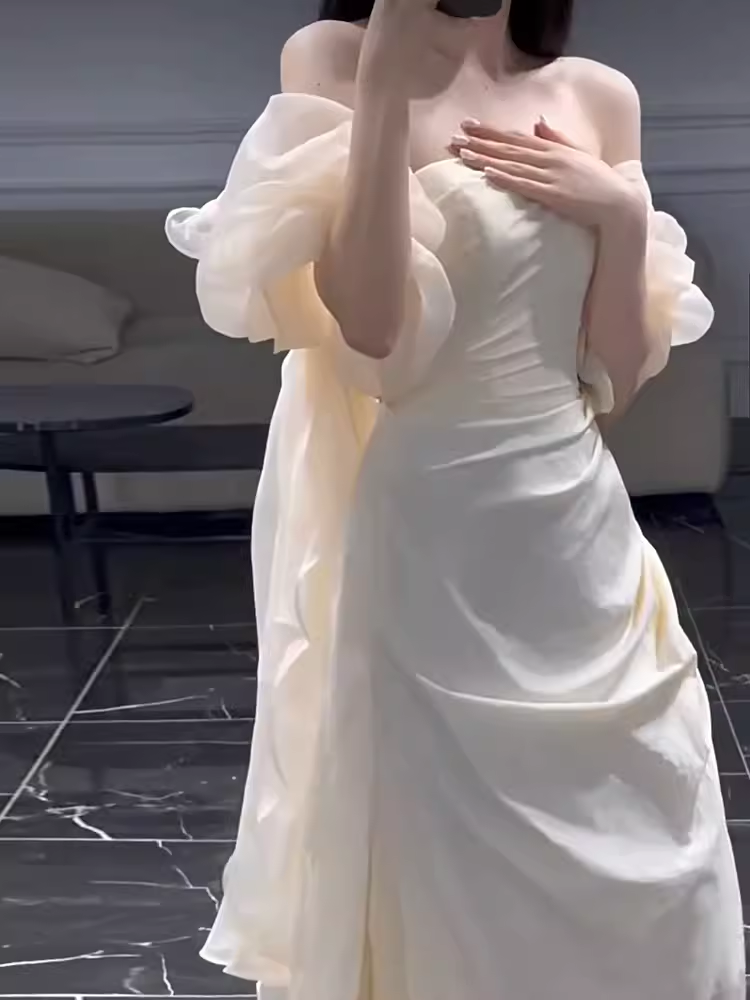 Fairytale Mermaid Off The Shoulder White Long Wedding Dresses