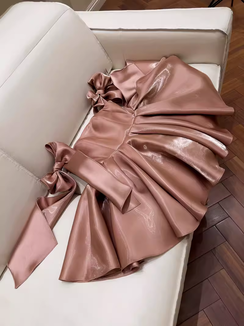 Sexy A line Straps Brown Birthday Outfit Homecoming Dresses