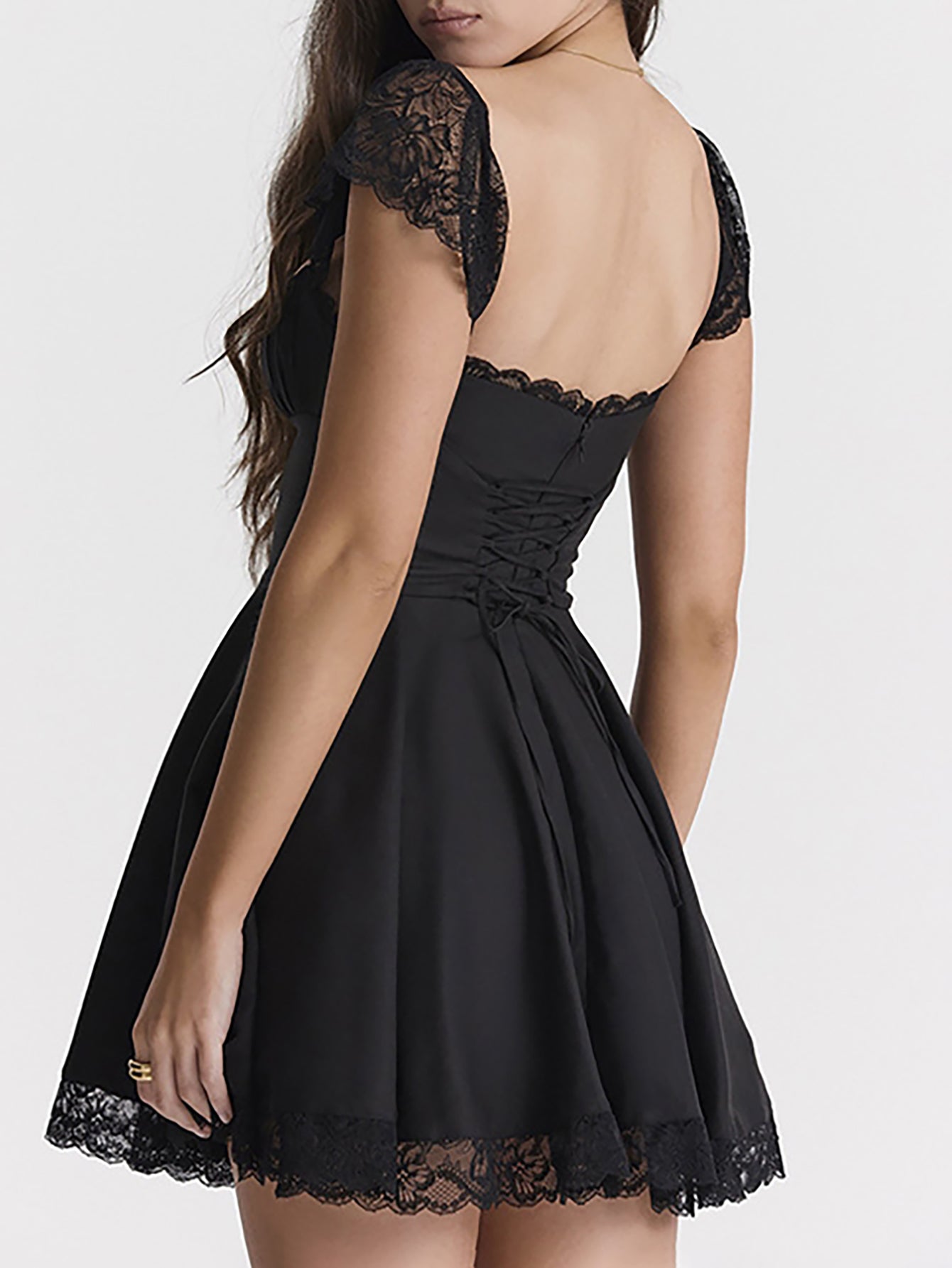 Lace Tight White A Line Short Graduation Party Dress - Fashionpara